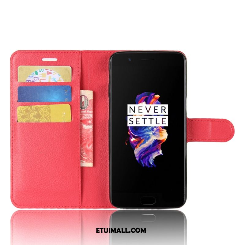 Etui Oneplus 5 Telefon Komórkowy Miękki Czerwony Skórzany Futerał Ochraniacz Futerał Sklep