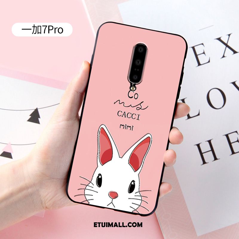 Etui Oneplus 7 Pro Różowe Miękki Ochraniacz Relief Nubuku Pokrowce Na Sprzedaż