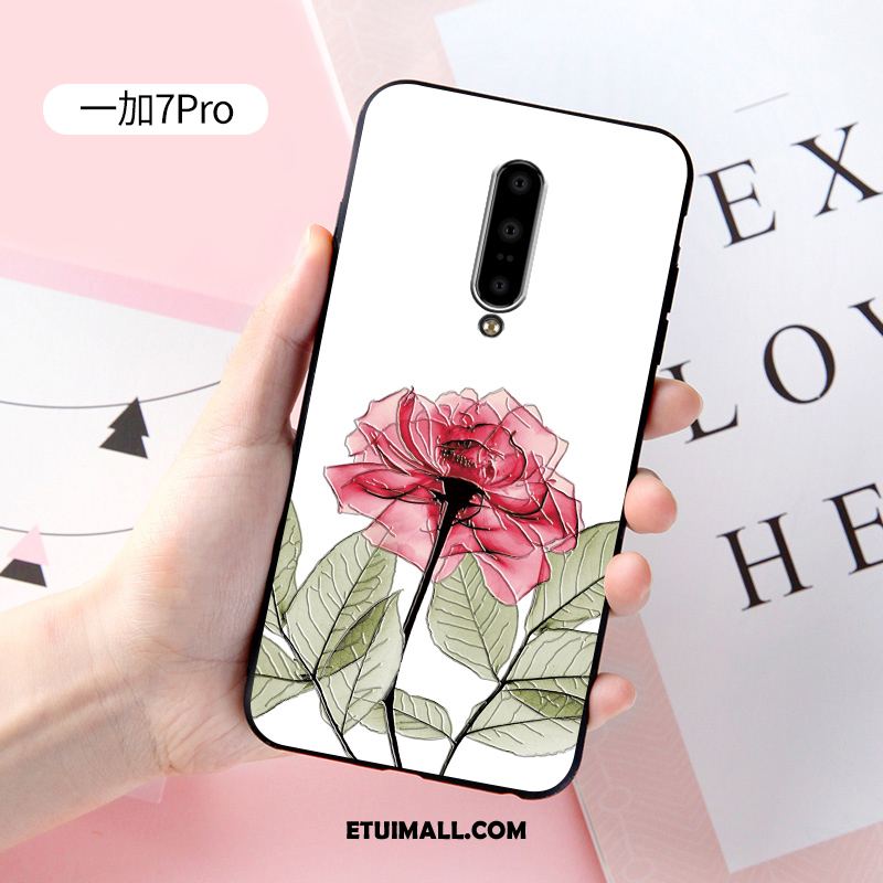 Etui Oneplus 7 Pro Różowe Miękki Ochraniacz Relief Nubuku Pokrowce Na Sprzedaż