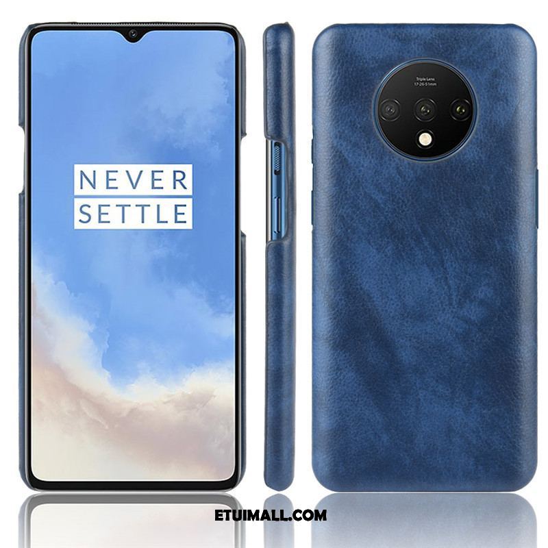 Etui Oneplus 7t Czerwony Litchi Skóra Telefon Komórkowy Wzór Obudowa Tanie