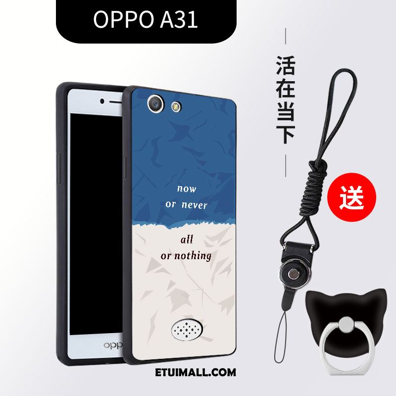 Etui Oppo A31 Anti-fall Nubuku Kreskówka Świeży Czarny Obudowa Tanie