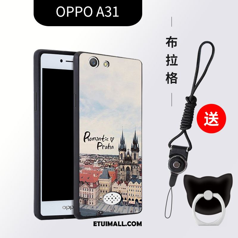 Etui Oppo A31 Anti-fall Nubuku Kreskówka Świeży Czarny Obudowa Tanie