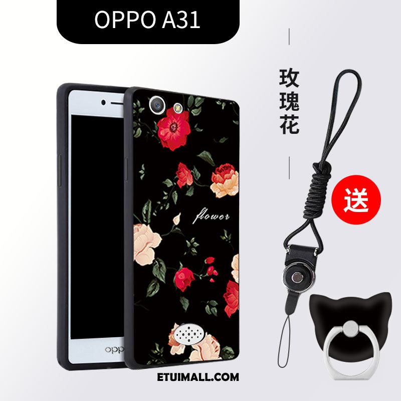 Etui Oppo A31 Anti-fall Nubuku Kreskówka Świeży Czarny Obudowa Tanie