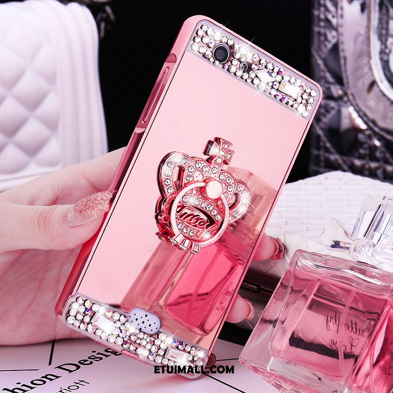 Etui Oppo A31 Telefon Komórkowy Rhinestone Różowe Metal Trudno Futerał Sklep