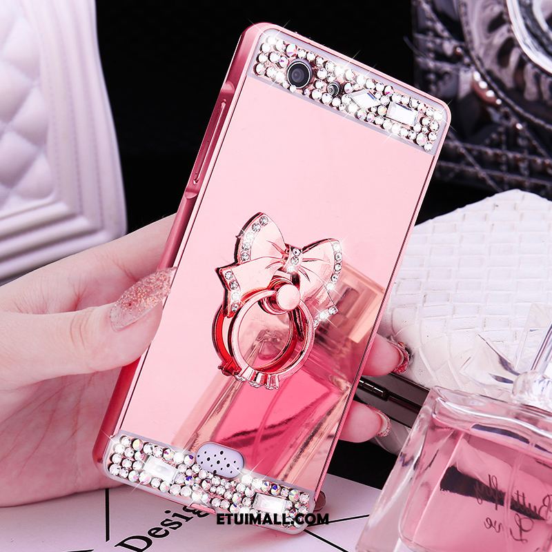 Etui Oppo A31 Telefon Komórkowy Rhinestone Różowe Metal Trudno Futerał Sklep