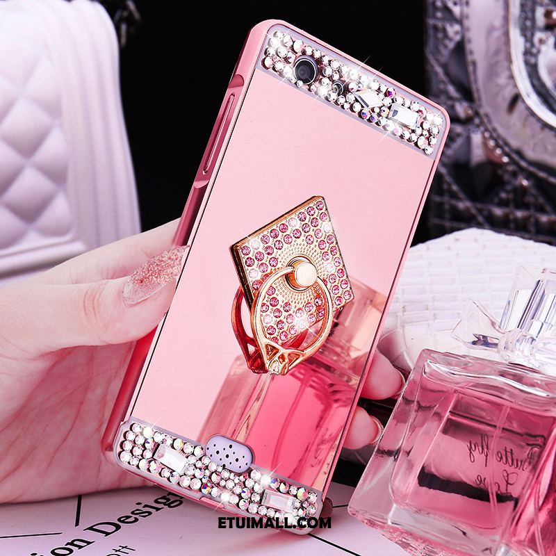 Etui Oppo A31 Telefon Komórkowy Rhinestone Różowe Metal Trudno Futerał Sklep