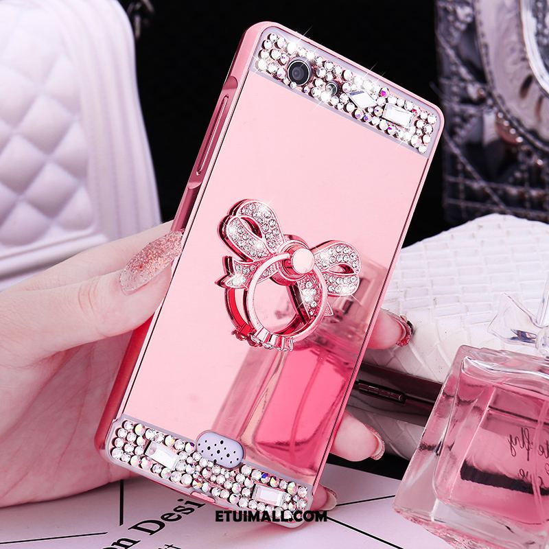 Etui Oppo A31 Telefon Komórkowy Rhinestone Różowe Metal Trudno Futerał Sklep