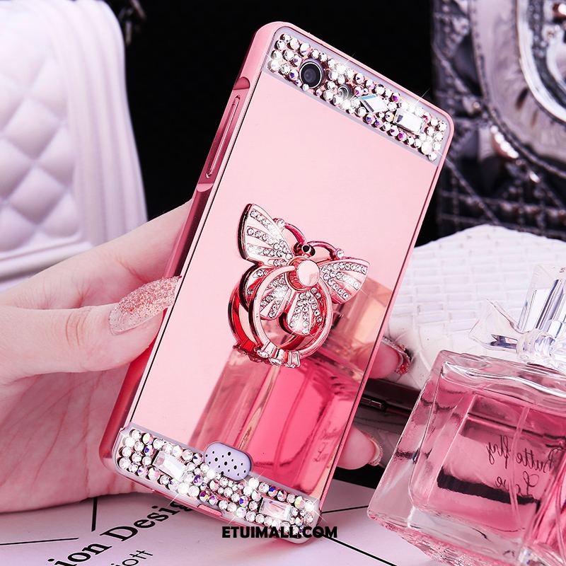 Etui Oppo A31 Telefon Komórkowy Rhinestone Różowe Metal Trudno Futerał Sklep