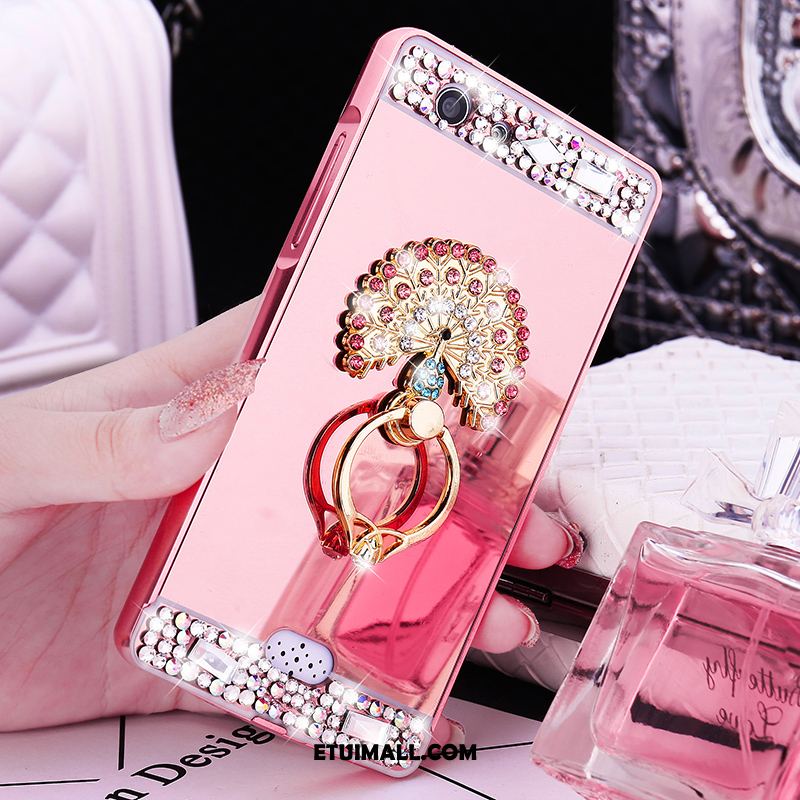 Etui Oppo A31 Telefon Komórkowy Rhinestone Różowe Metal Trudno Futerał Sklep