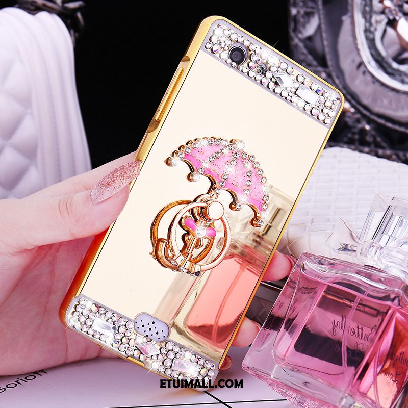 Etui Oppo A31 Telefon Komórkowy Rhinestone Różowe Metal Trudno Futerał Sklep