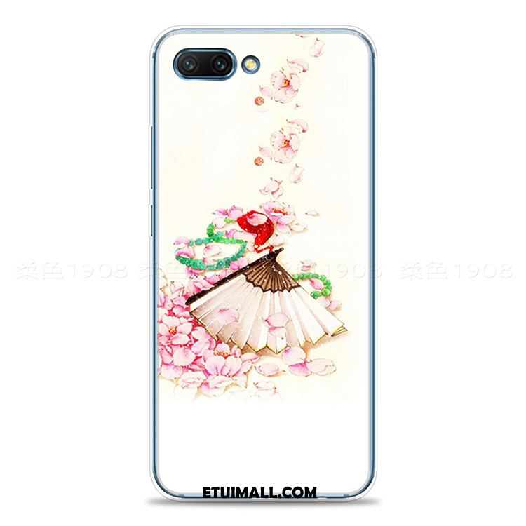 Etui Oppo A3s Biały Vintage Silikonowe Chiński Styl Relief Pokrowce Dyskont