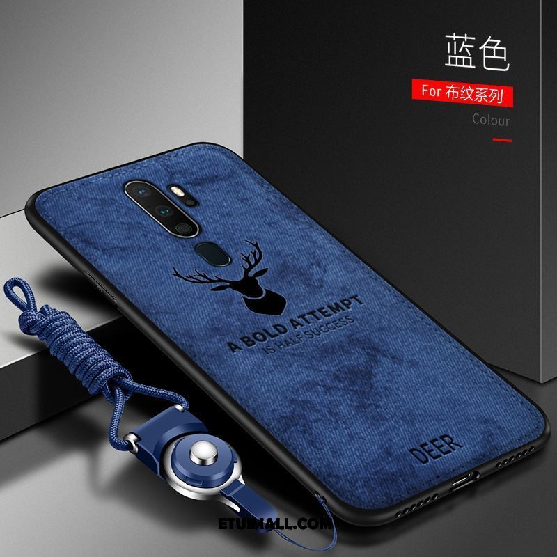 Etui Oppo A5 2020 All Inclusive Silikonowe Telefon Komórkowy Anti-fall Denim Pokrowce Tanie