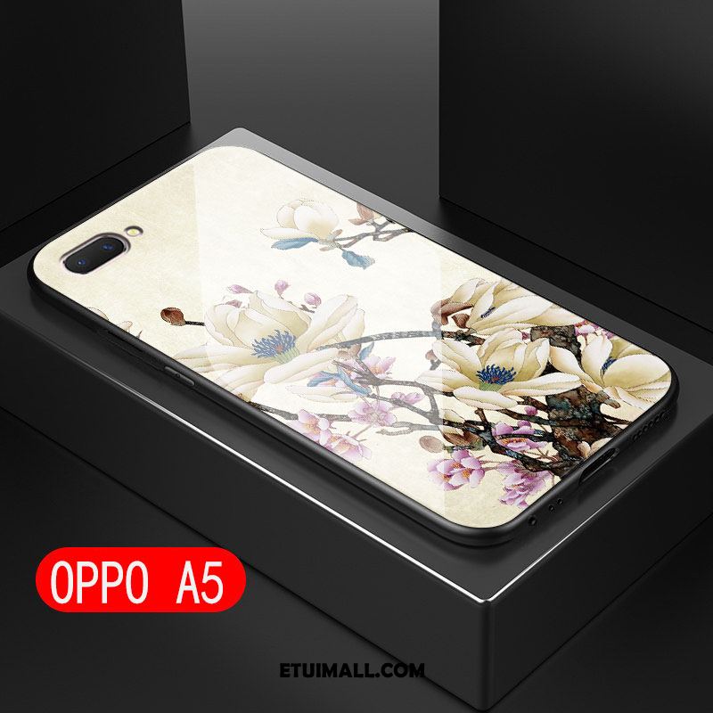 Etui Oppo A5 Kwiaty Anti-fall Silikonowe Telefon Komórkowy Czerwony Pokrowce Online