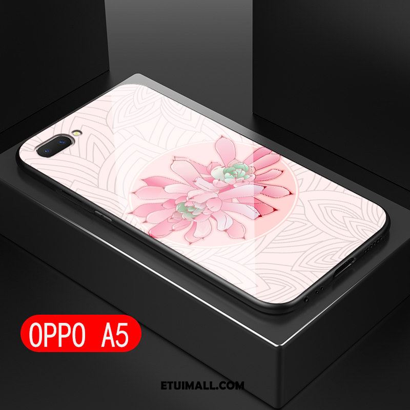 Etui Oppo A5 Kwiaty Anti-fall Silikonowe Telefon Komórkowy Czerwony Pokrowce Online