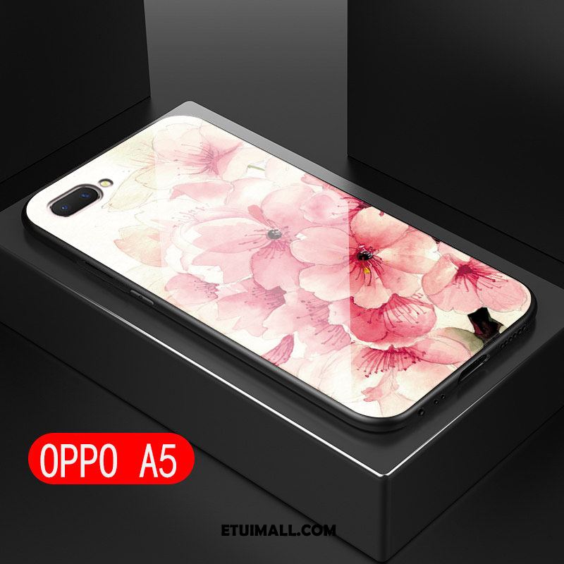 Etui Oppo A5 Kwiaty Anti-fall Silikonowe Telefon Komórkowy Czerwony Pokrowce Online