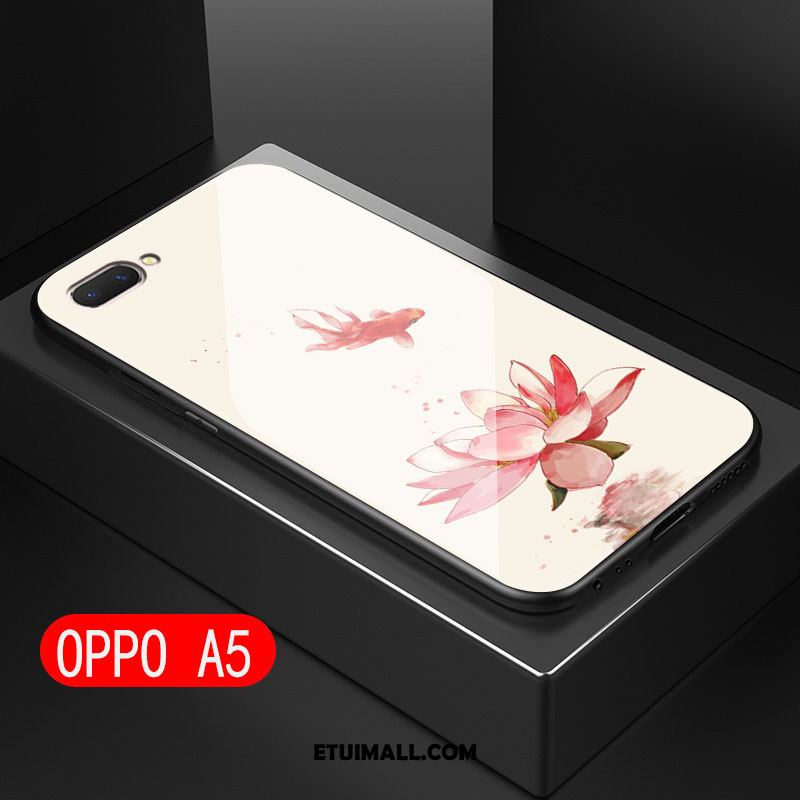 Etui Oppo A5 Kwiaty Anti-fall Silikonowe Telefon Komórkowy Czerwony Pokrowce Online