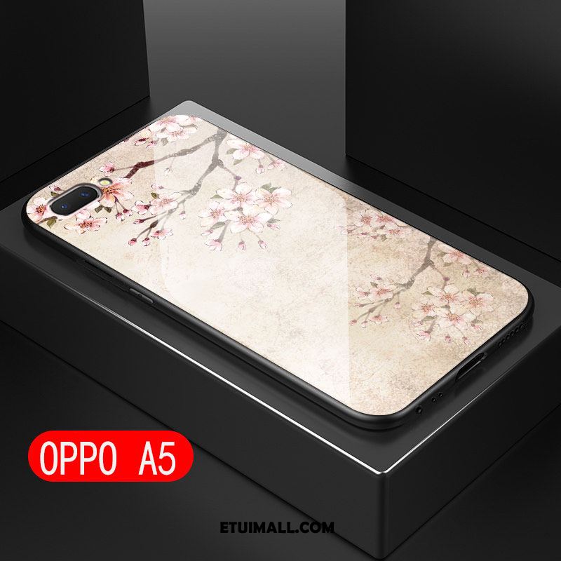 Etui Oppo A5 Kwiaty Anti-fall Silikonowe Telefon Komórkowy Czerwony Pokrowce Online