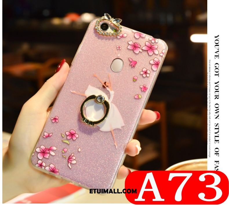 Etui Oppo A73 Rhinestone Piękny Biały All Inclusive Miękki Futerał Tanie