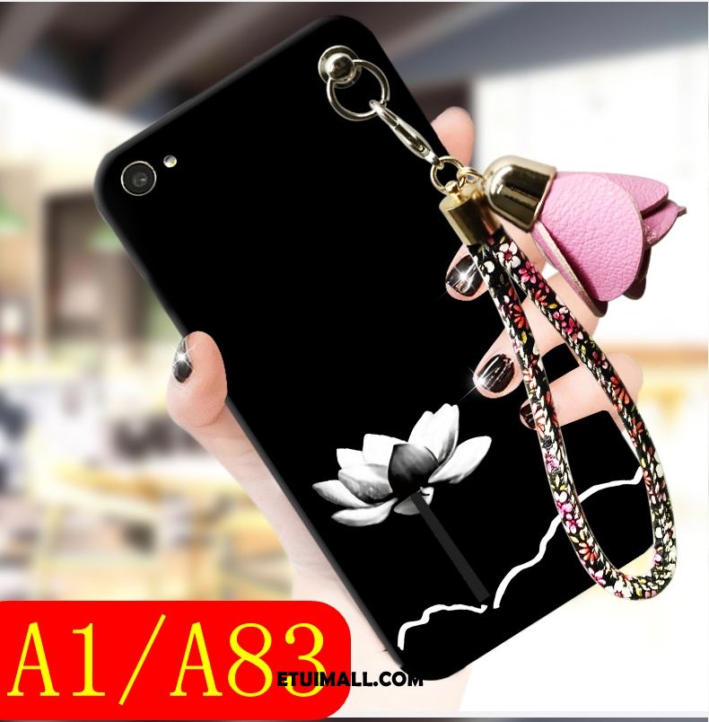 Etui Oppo A83 Tendencja Czarny All Inclusive Moda Miękki Futerał Tanie