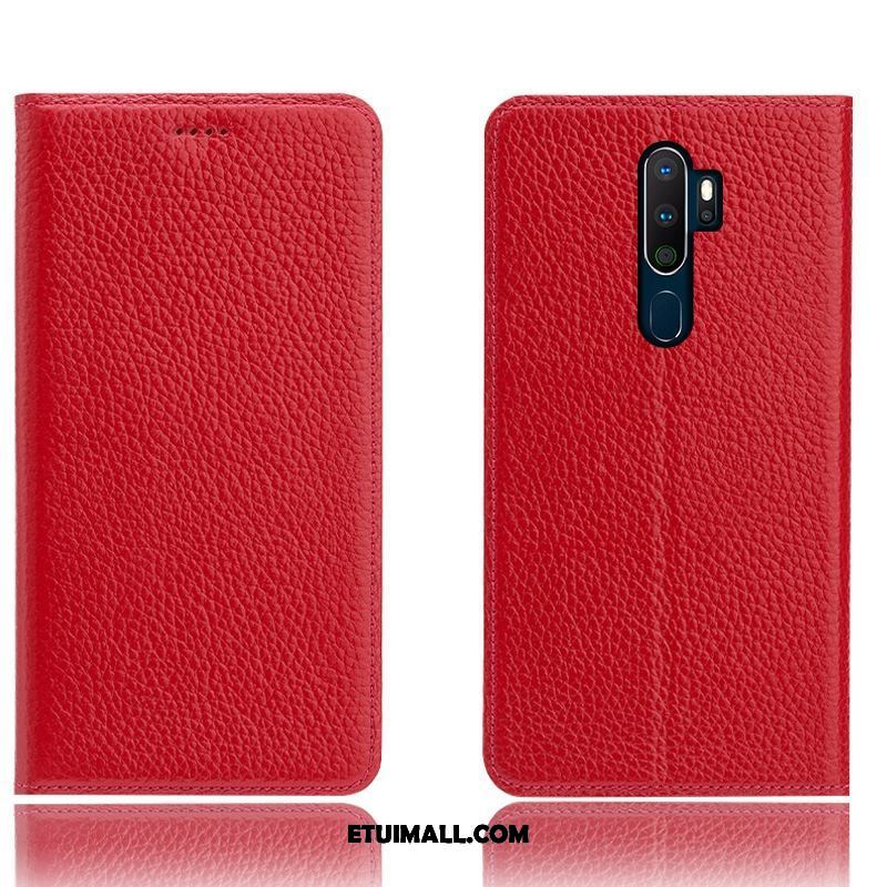 Etui Oppo A9 2020 Niebieski Ochraniacz All Inclusive Prawdziwa Skóra Telefon Komórkowy Obudowa Kup