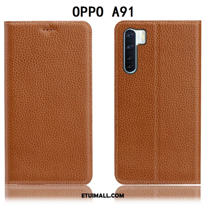 Etui Oppo A91 Litchi All Inclusive Czerwony Telefon Komórkowy Ochraniacz Futerał Sklep