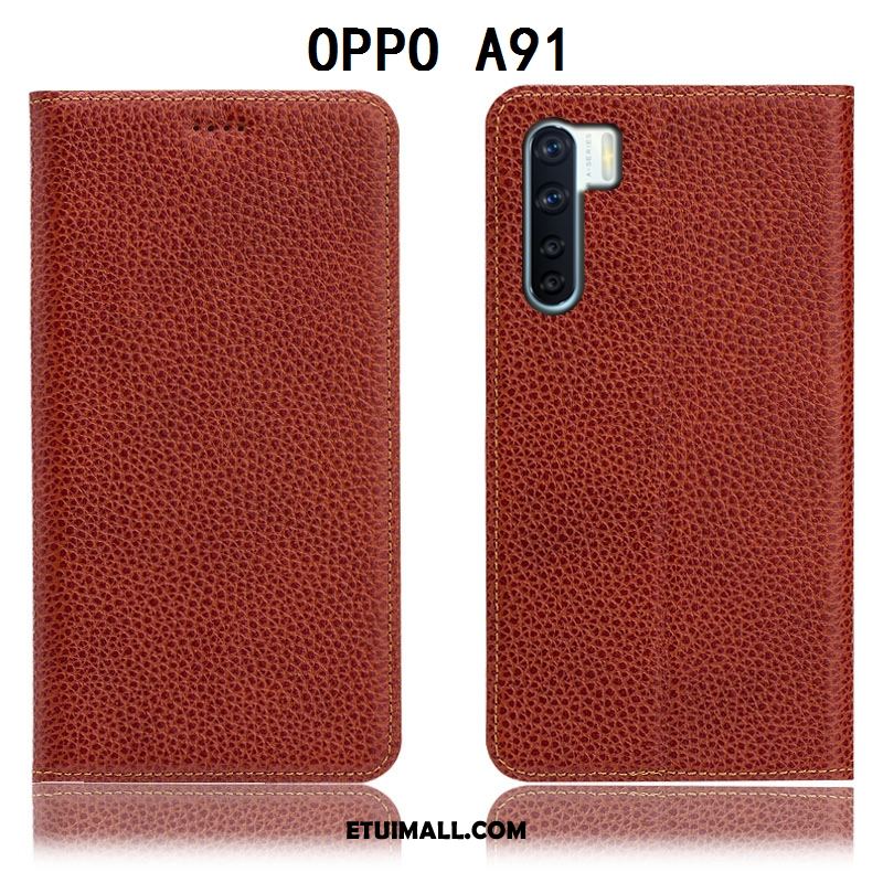 Etui Oppo A91 Litchi All Inclusive Czerwony Telefon Komórkowy Ochraniacz Futerał Sklep