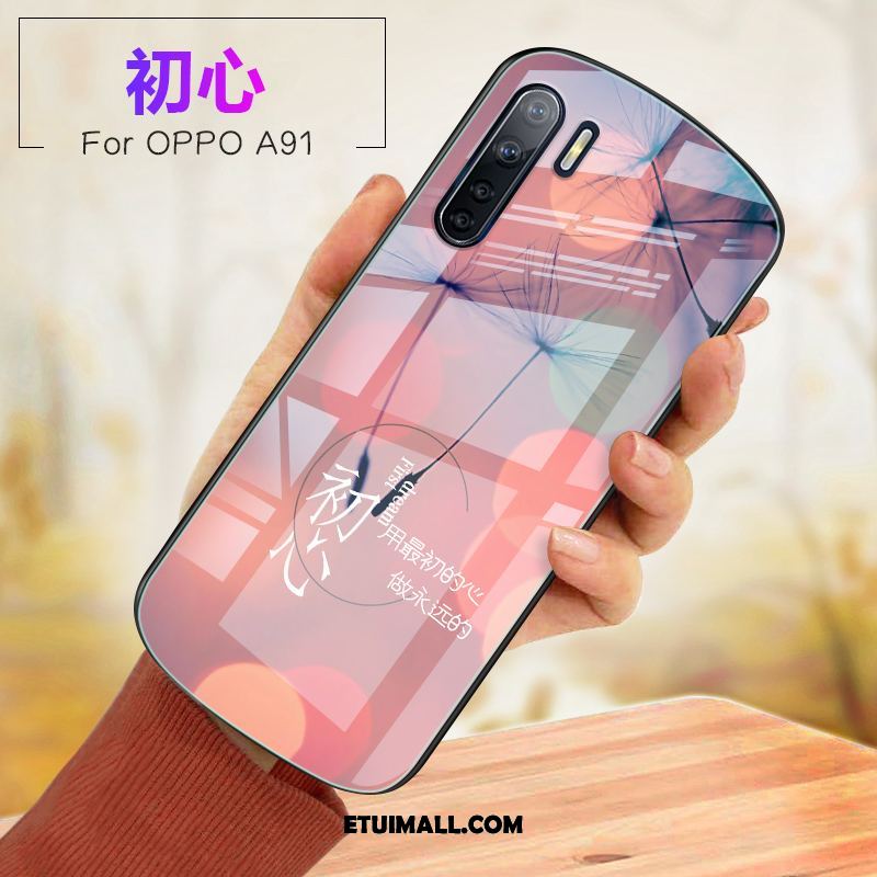 Etui Oppo A91 Telefon Komórkowy Anti-fall Różowe Miękki Szkło Futerał Tanie