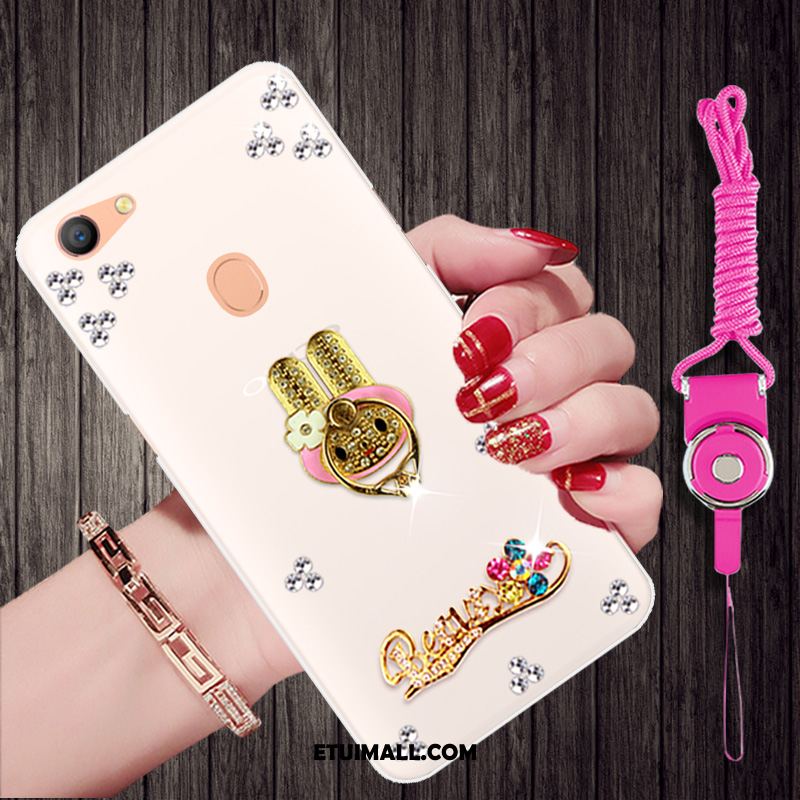 Etui Oppo F5 Biały Rhinestone Wiszące Ozdoby Miękki Anti-fall Futerał Kup