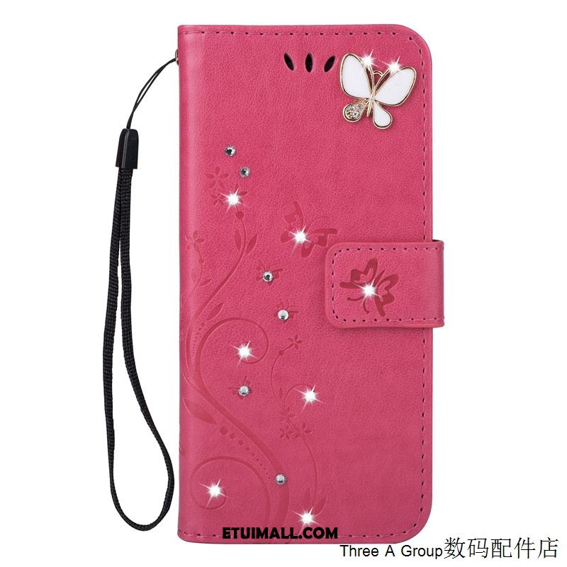 Etui Oppo F5 Youth Gwiazda Silikonowe Purpurowy Karta Rhinestone Futerał Dyskont