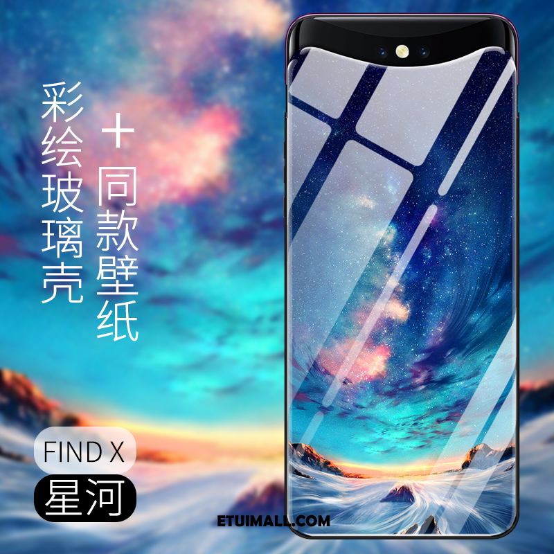 Etui Oppo Find X Niebieski Nowy Modna Marka Szkło All Inclusive Futerał Sklep