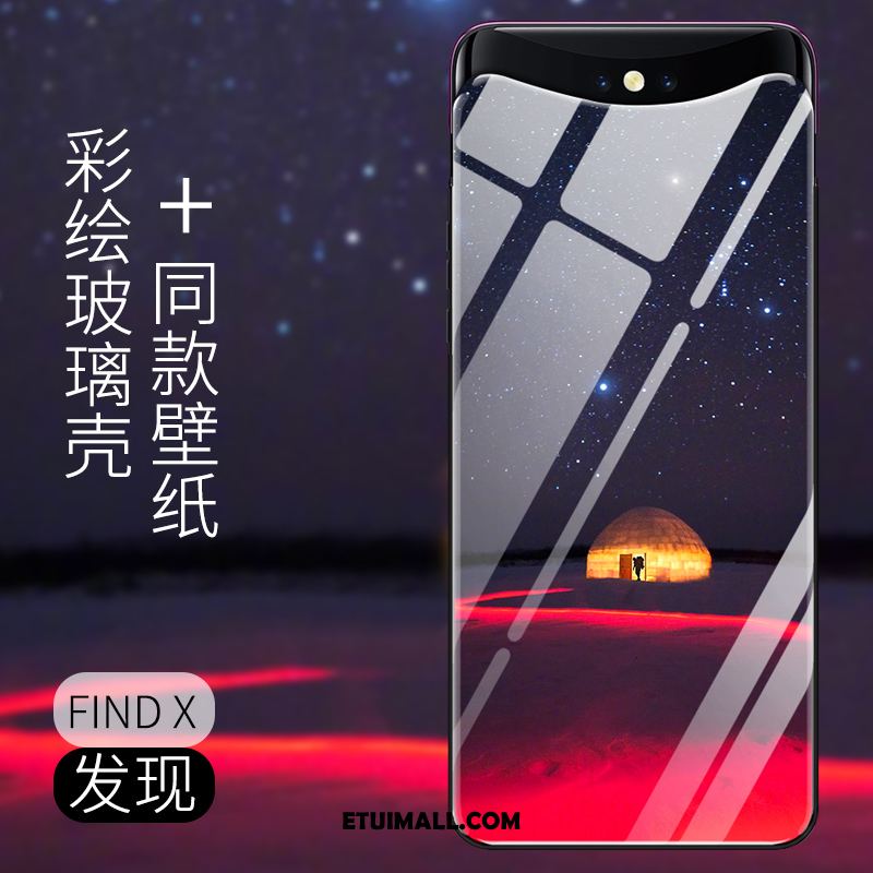 Etui Oppo Find X Niebieski Nowy Modna Marka Szkło All Inclusive Futerał Sklep