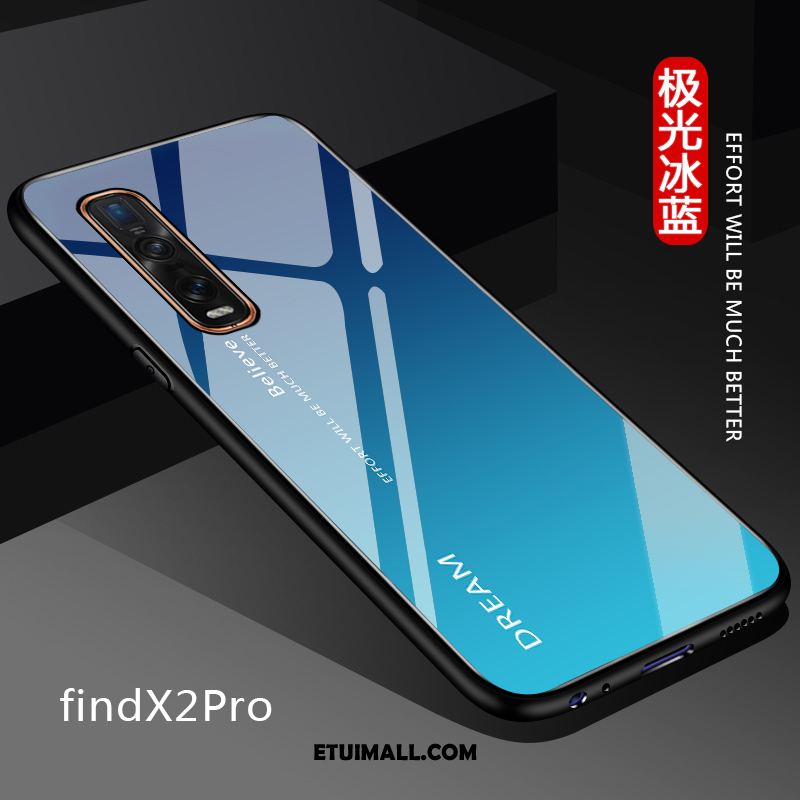 Etui Oppo Find X2 Pro Miękki Szkło Dostosowane Ochraniacz Cienka Futerał Tanie