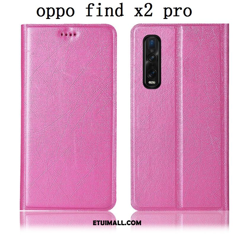 Etui Oppo Find X2 Pro Złoto Telefon Komórkowy Jedwab Anti-fall Skórzany Futerał Pokrowce Kup