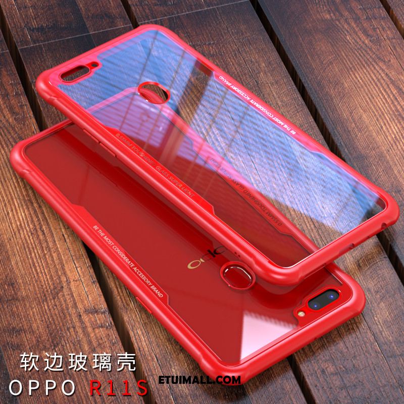 Etui Oppo R11s Szkło Czerwony Ochraniacz Gwiazda Modna Marka Pokrowce Tanie