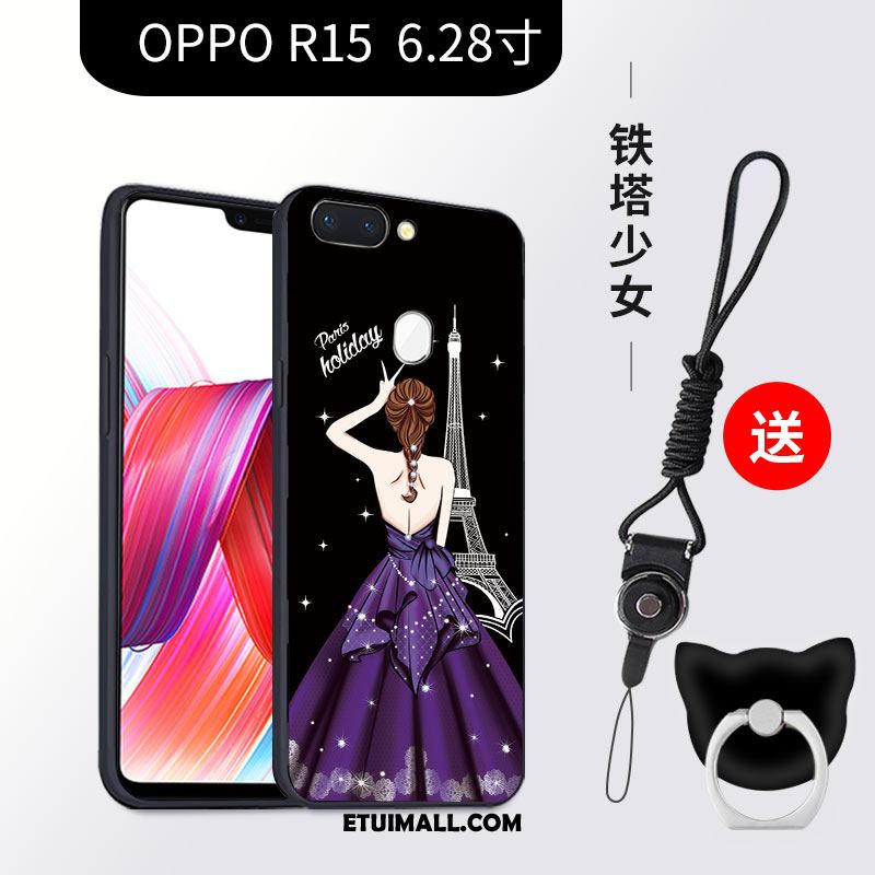 Etui Oppo R15 Piękny Nubuku Anti-fall Telefon Komórkowy Silikonowe Futerał Sklep