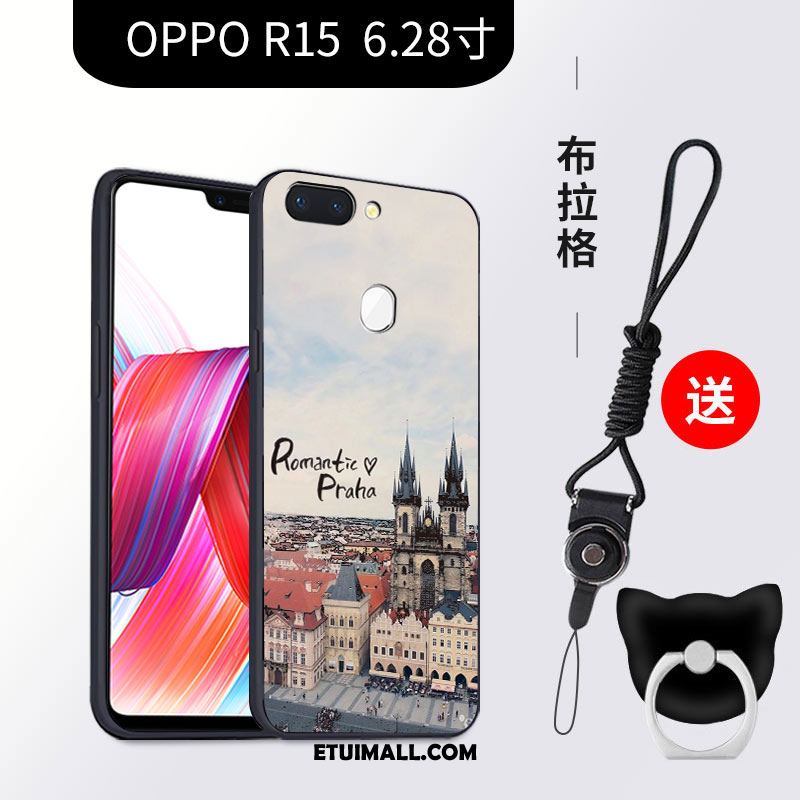 Etui Oppo R15 Piękny Nubuku Anti-fall Telefon Komórkowy Silikonowe Futerał Sklep