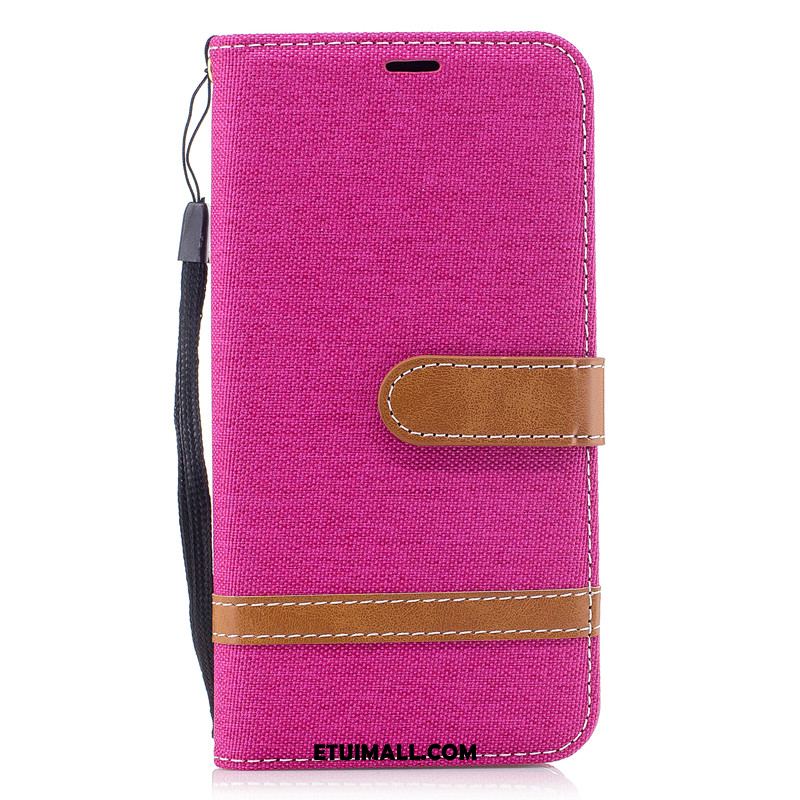 Etui Oppo R15 Pro Ochraniacz Karta Portfel Denim Purpurowy Futerał Tanie