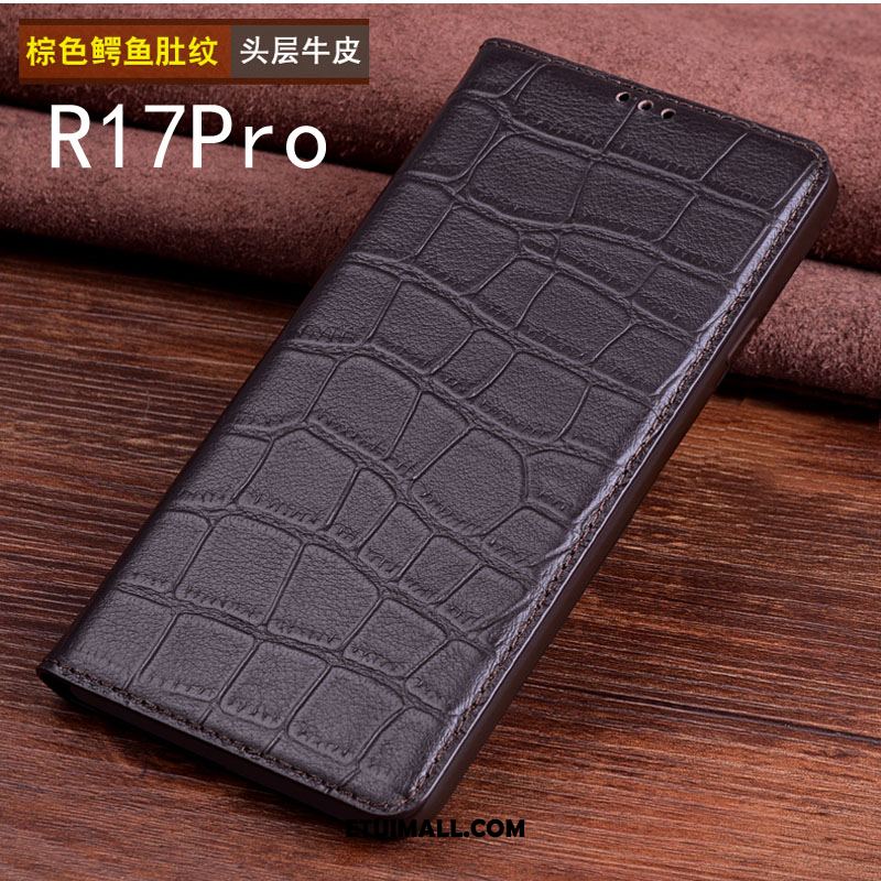 Etui Oppo R17 Pro Dostosowane Skórzany Futerał Ochraniacz Bydło Anti-fall Pokrowce Tanie