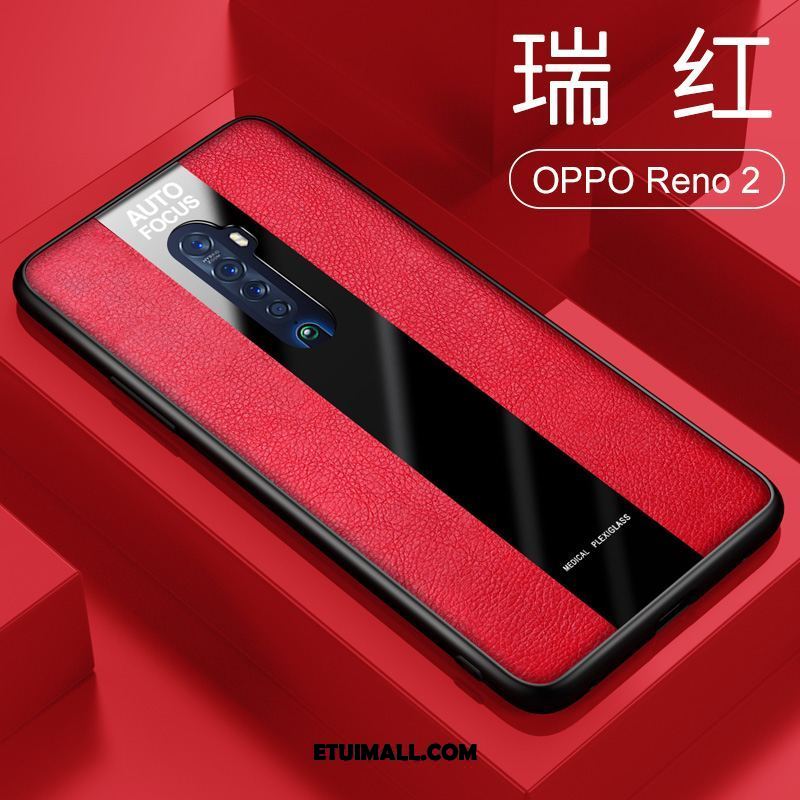 Etui Oppo Reno 2 All Inclusive Skórzany Futerał Szkło Hartowane Wysoki Ciemnozielony Futerał Na Sprzedaż