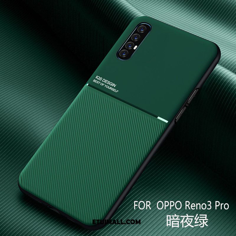 Etui Oppo Reno 3 Pro Akcesoria Proste Nubuku Anti-fall Zielony Obudowa Sklep