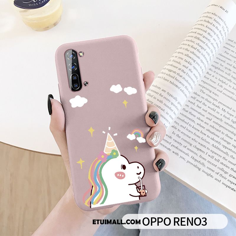 Etui Oppo Reno 3 Silikonowe Kreatywne Anti-fall Piękny Niebieski Obudowa Kup