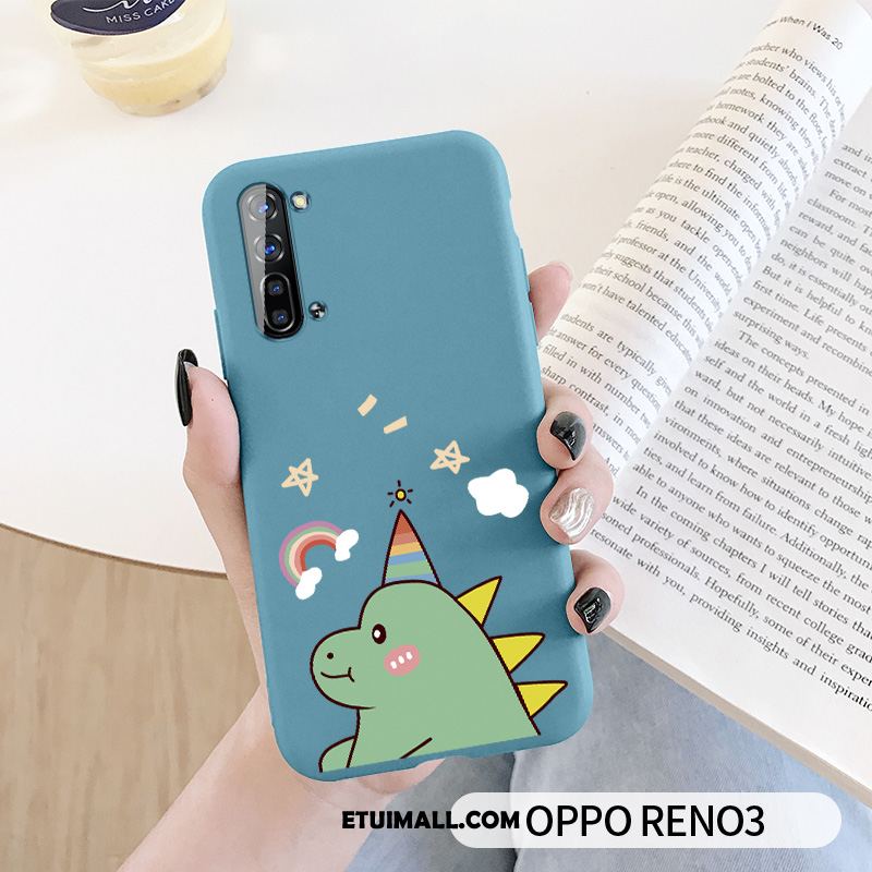 Etui Oppo Reno 3 Silikonowe Kreatywne Anti-fall Piękny Niebieski Obudowa Kup