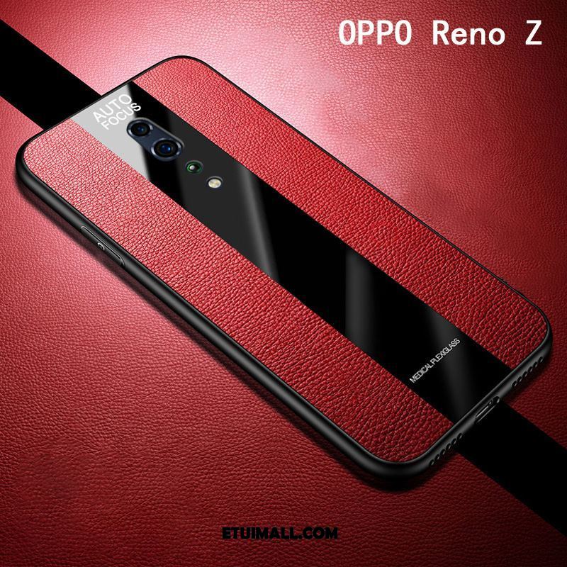 Etui Oppo Reno Z Anti-fall Szkło Hartowane Skórzany Futerał Cienkie Czerwony Pokrowce Sprzedam