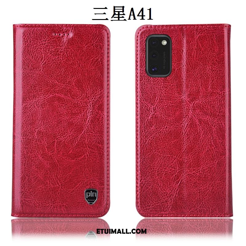 Etui Samsung Galaxy A41 Telefon Komórkowy Czerwony Anti-fall Gwiazda Wzór Futerał Na Sprzedaż