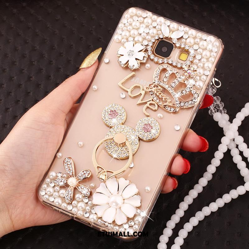 Etui Samsung Galaxy A5 2017 Ochraniacz Rhinestone Anioł Różowe Złoto Kolor Futerał Tanie