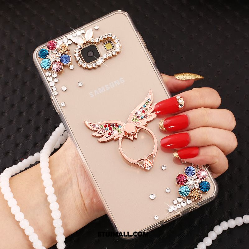 Etui Samsung Galaxy A5 2017 Ochraniacz Rhinestone Anioł Różowe Złoto Kolor Futerał Tanie