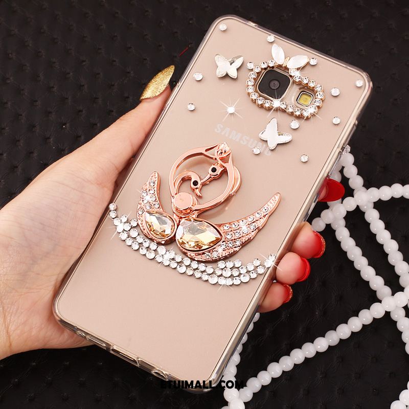 Etui Samsung Galaxy A5 2017 Ochraniacz Rhinestone Anioł Różowe Złoto Kolor Futerał Tanie