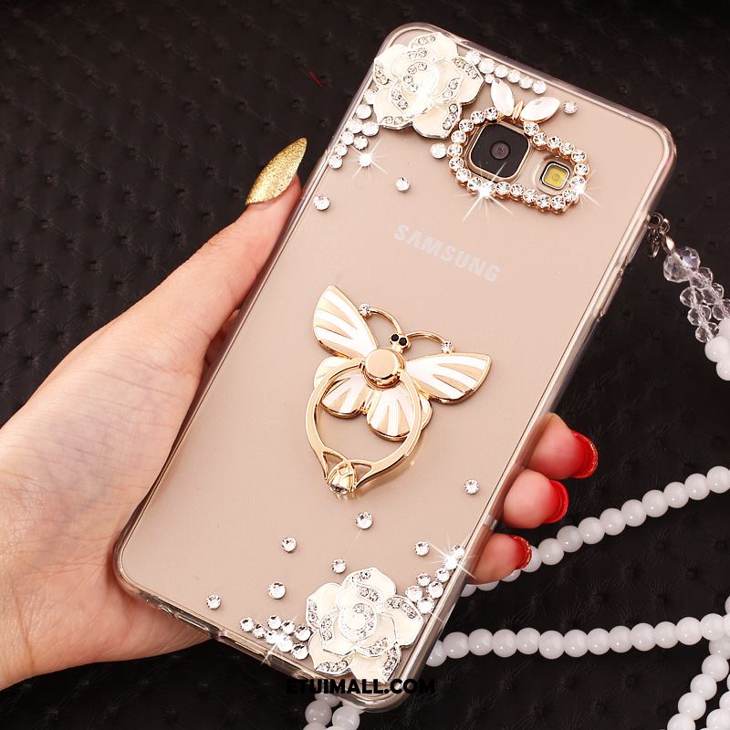 Etui Samsung Galaxy A5 2017 Ochraniacz Rhinestone Anioł Różowe Złoto Kolor Futerał Tanie