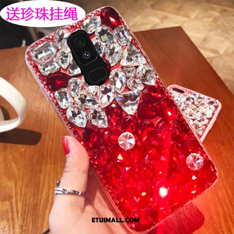 Etui Samsung Galaxy A6 Gwiazda Czerwony Ochraniacz Telefon Komórkowy Rhinestone Obudowa Sklep