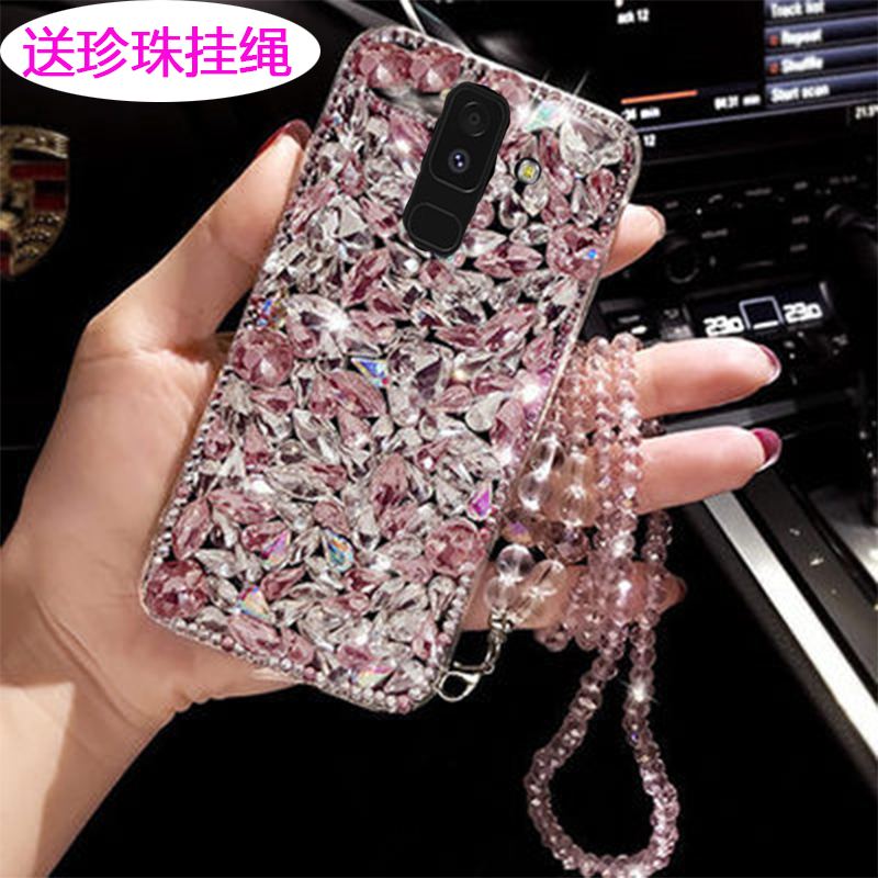 Etui Samsung Galaxy A6 Gwiazda Czerwony Ochraniacz Telefon Komórkowy Rhinestone Obudowa Sklep